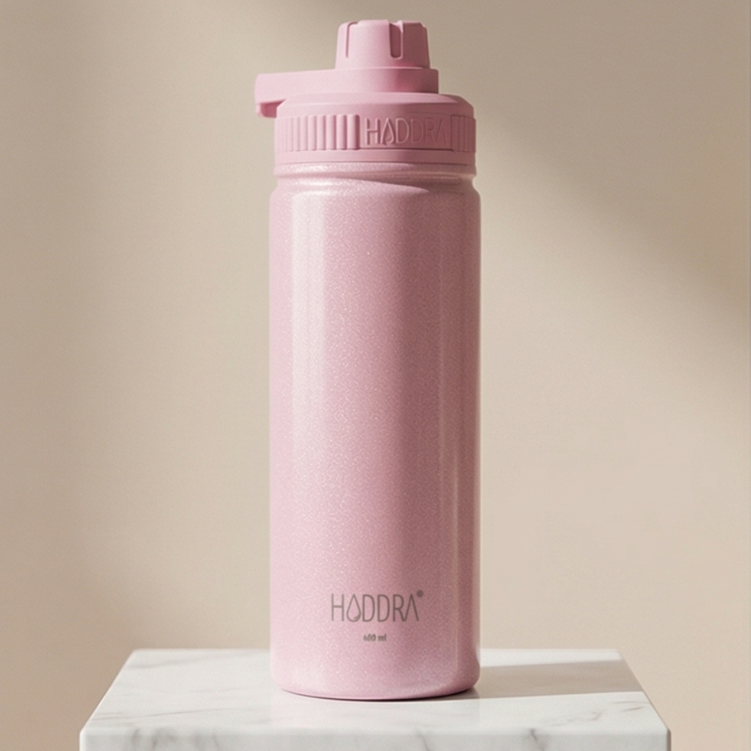 Garrafa Térmica Haddra Perolada 600ml em Aço Inox