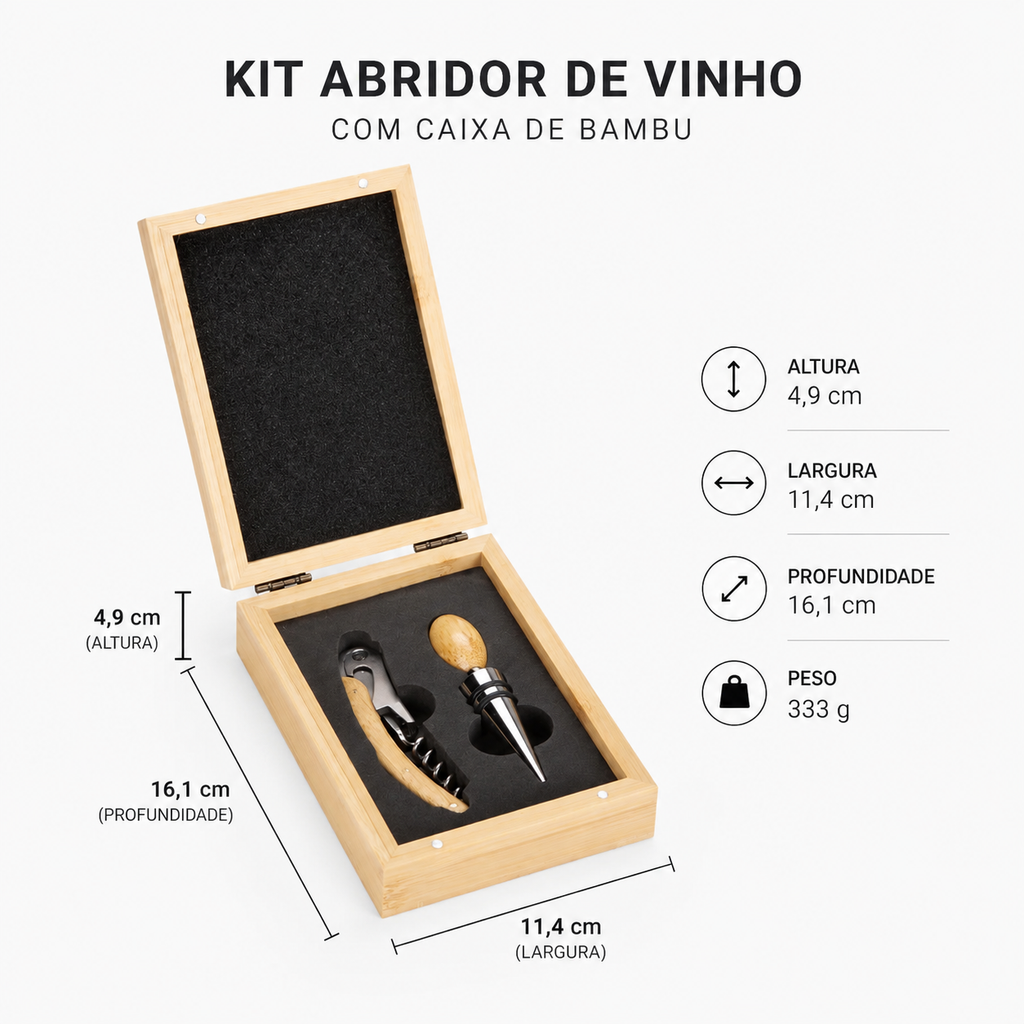Kit Vinho com 2 peças Haddra em Caixa de madeira