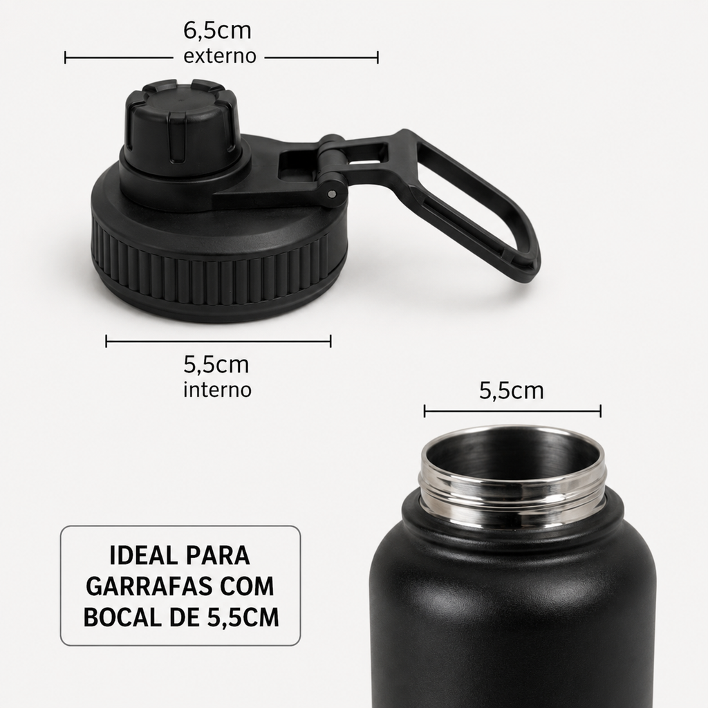 Tampa Universal para Garrafa Térmica Haddra - Modelo Rosqueável