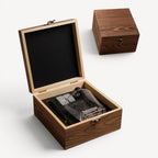 Kit de bebida Haddra de 5 piezas con vaso y caja de madera