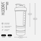 Coqueteleira Haddra 500ml com 2 Compartimentos