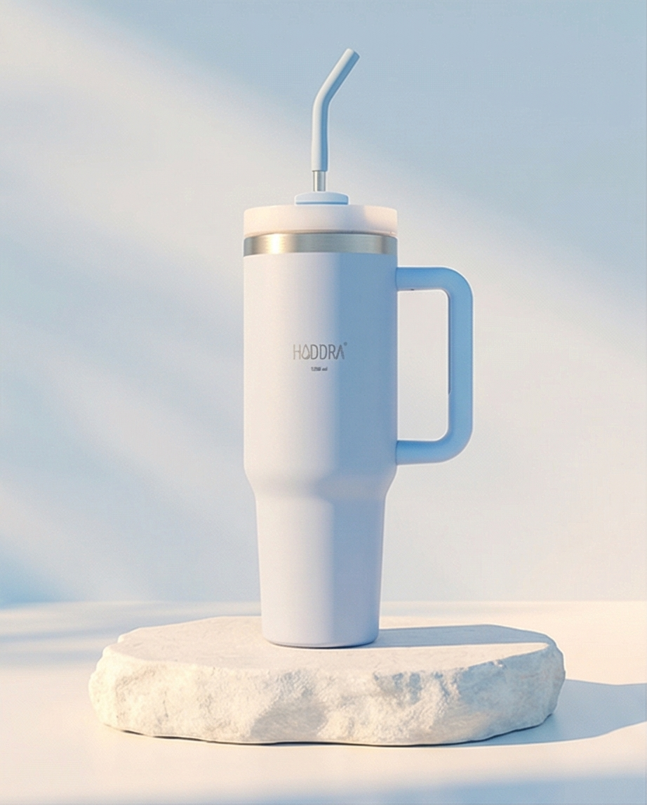 Copo Térmico Haddra 1200ml com Canudo Inox e Alça