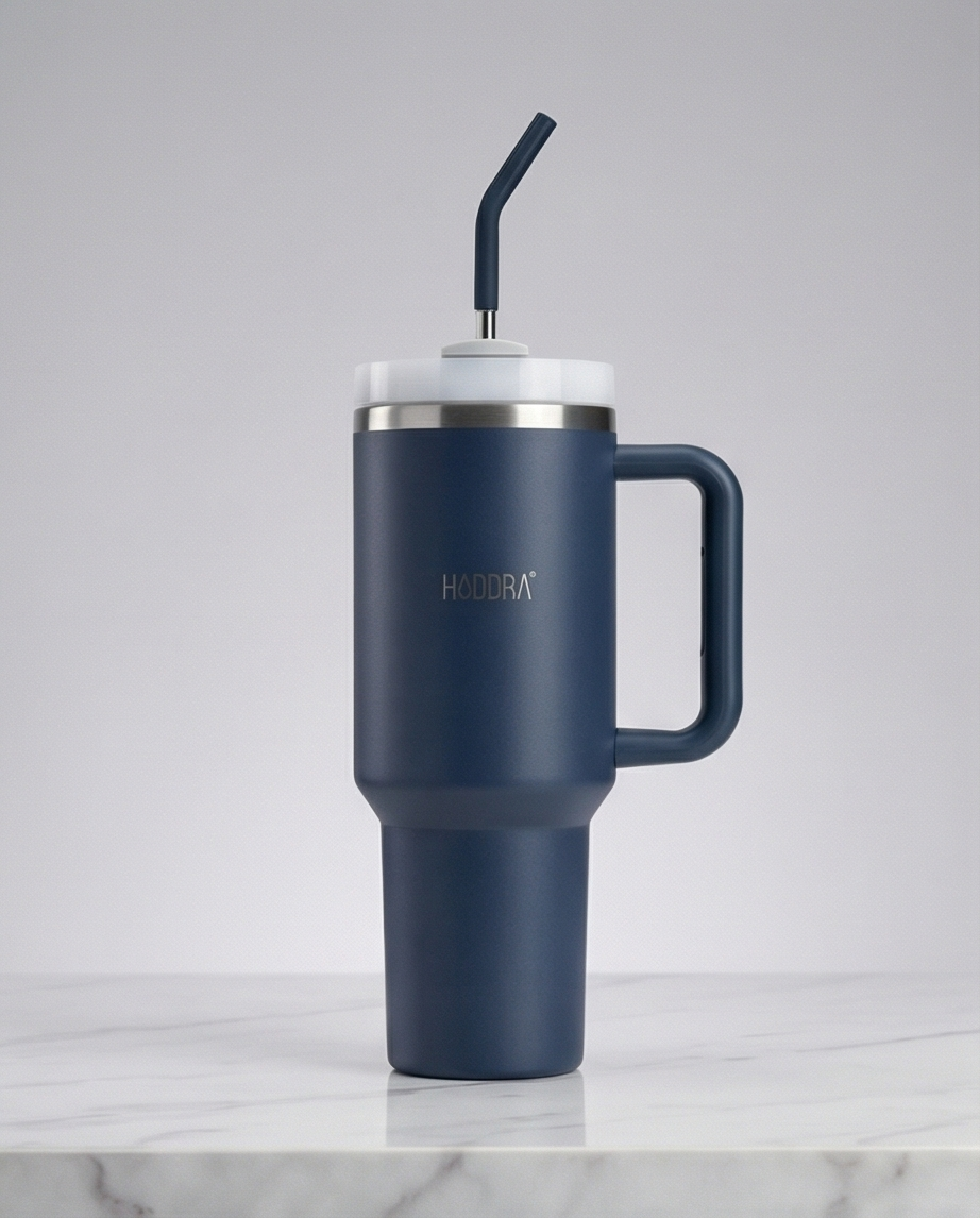 Copo Térmico Haddra 1200ml com Canudo Inox e Alça