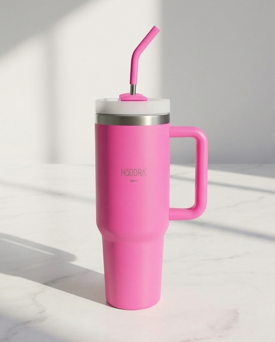 Copo Térmico Haddra 1200ml com Canudo Inox e Alça