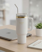 Copo Térmico Haddra 1200ml com Canudo Inox e Alça