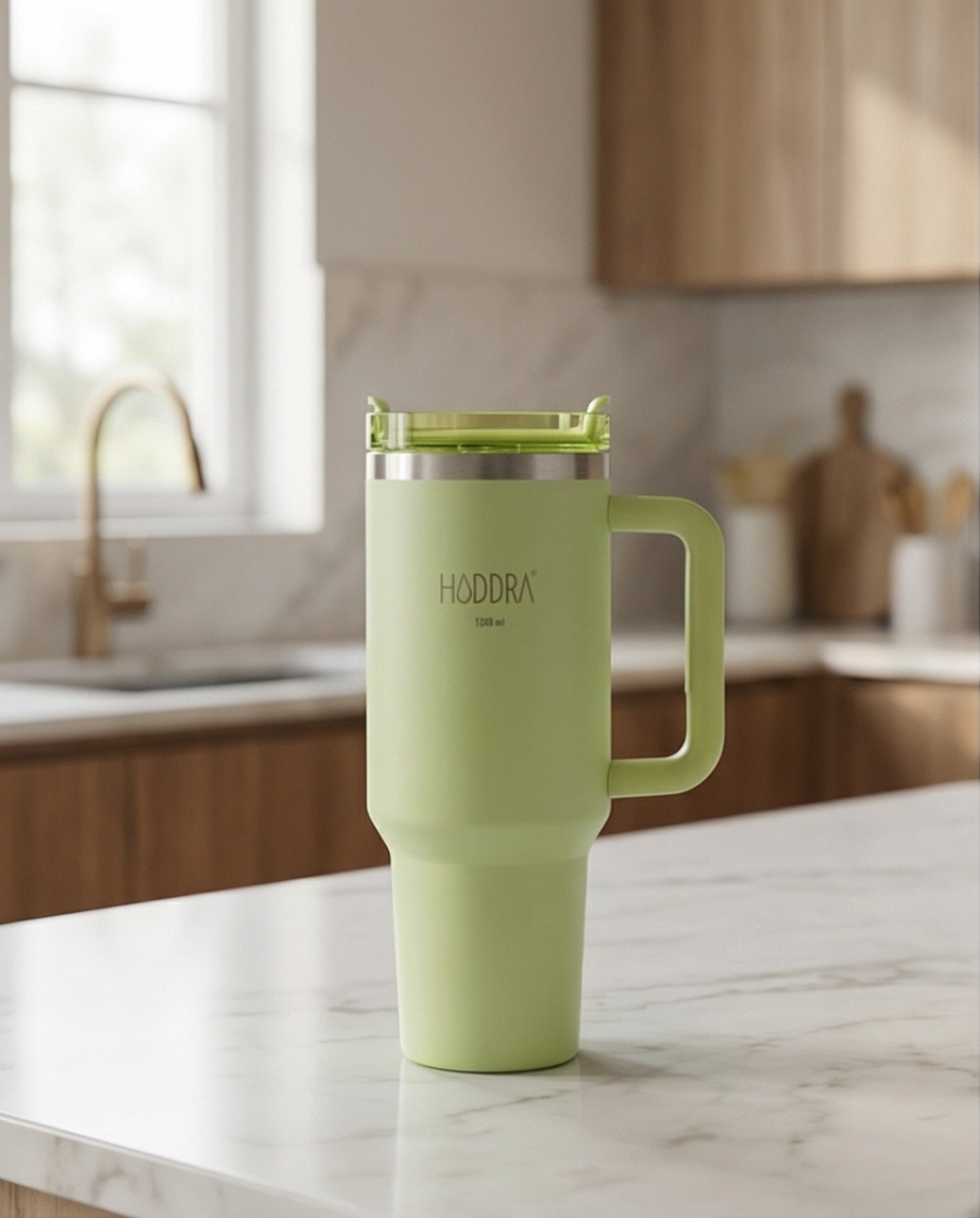 Copo Térmico Haddra 1200ml com Canudo Inox e Alça