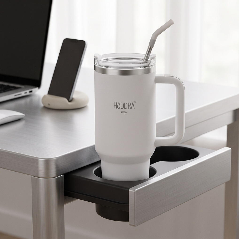 Copo Térmico Haddra 1200ml com Canudo Inox e Alça