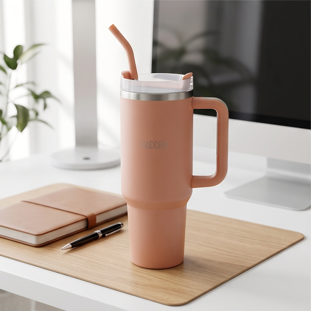 Copo Térmico Haddra 1200ml com Canudo Inox e Alça