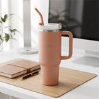 Copo Térmico Haddra 1200ml com Canudo Inox e Alça