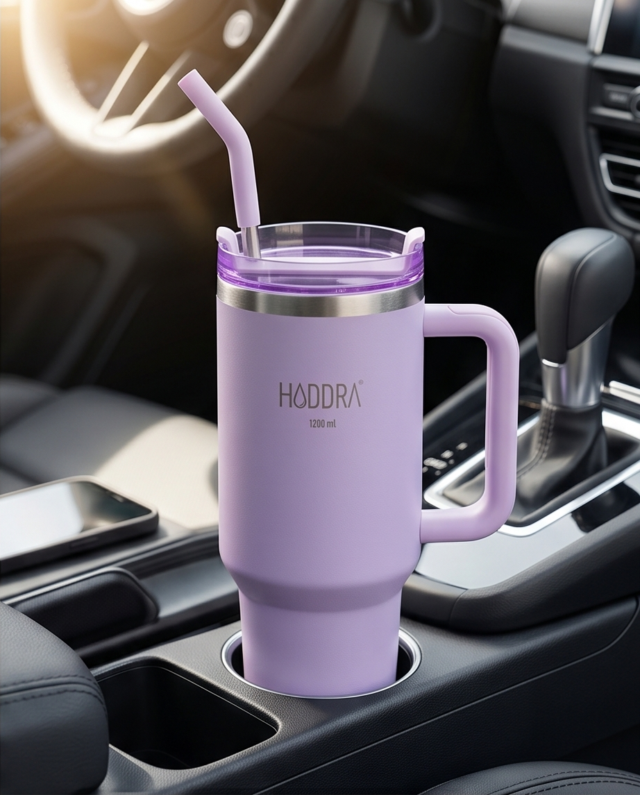 Copo Térmico Haddra 1200ml com Canudo Inox e Alça