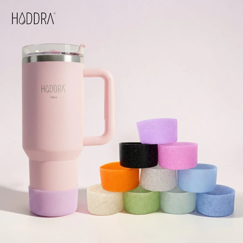 Protetor de Garrafa ou Copo Brilhante de Silicone Tamanho 7,5cm | Laranja