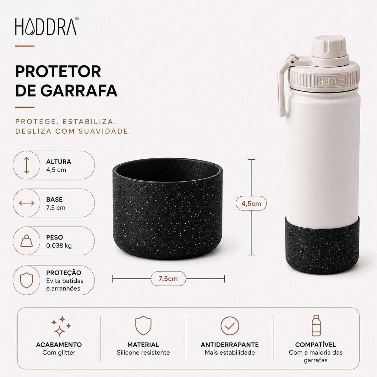 Sparkly Silicone Bottle and Cup Protector 7.5cm