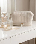 Necessaire Aveludada Cotelê 2 Bolsos com Zíper