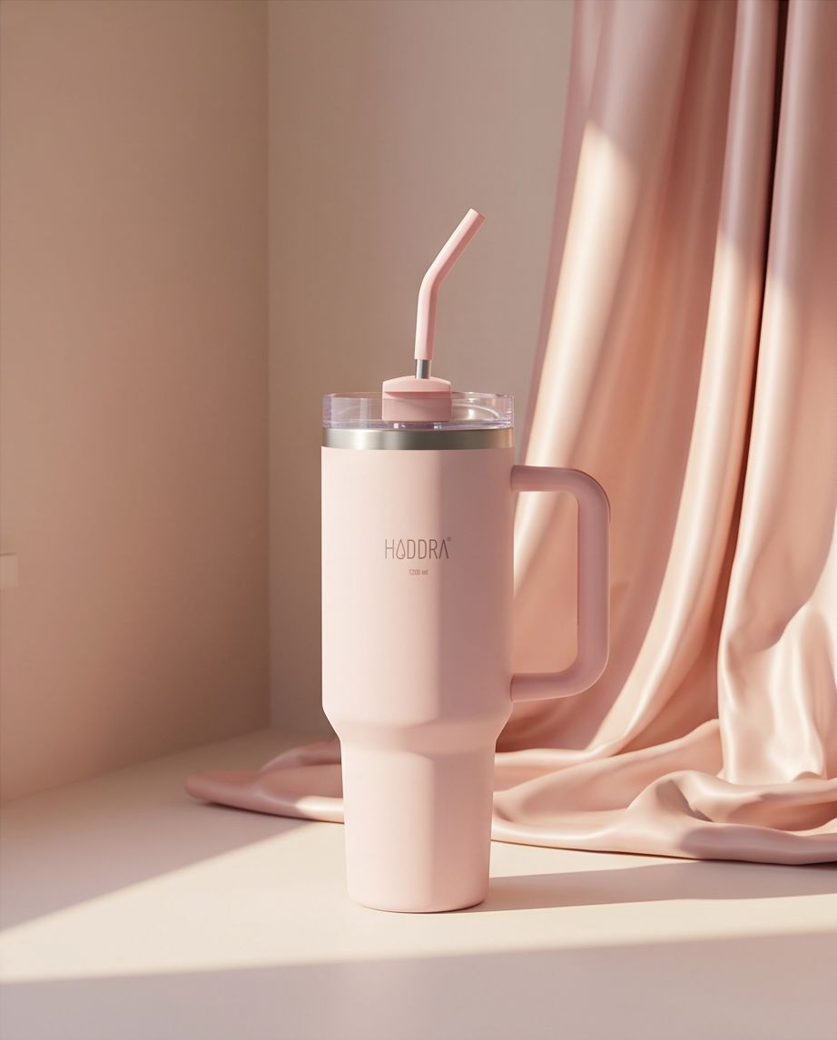 Copo Térmico Haddra 1200ml com Canudo Inox e Alça