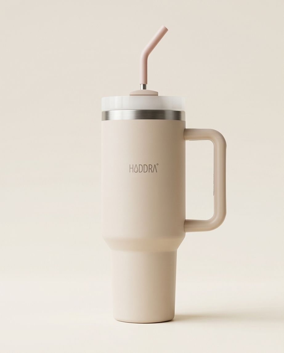 Copo Térmico Haddra 1200ml com Canudo Inox e Alça