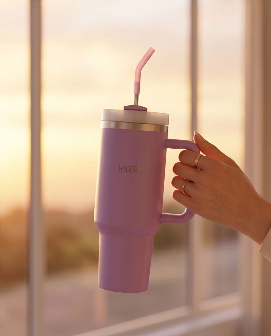 Copo Térmico Haddra 1200ml com Canudo Inox e Alça