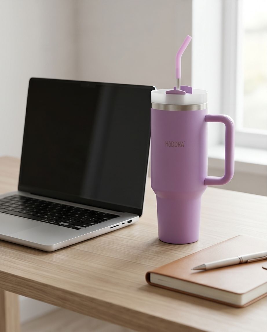 Copo Térmico Haddra 1200ml com Canudo Inox e Alça
