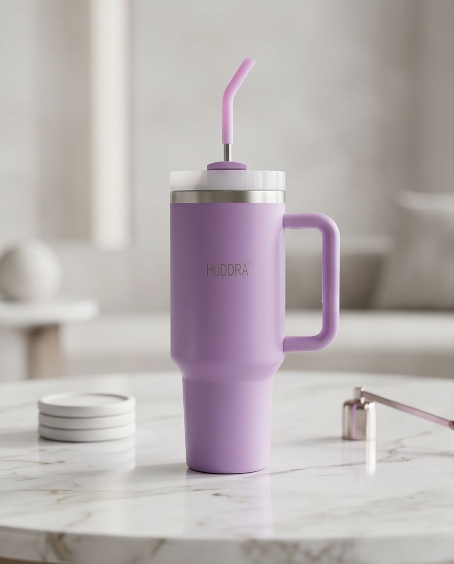 Copo Térmico Haddra 1200ml com Canudo Inox e Alça