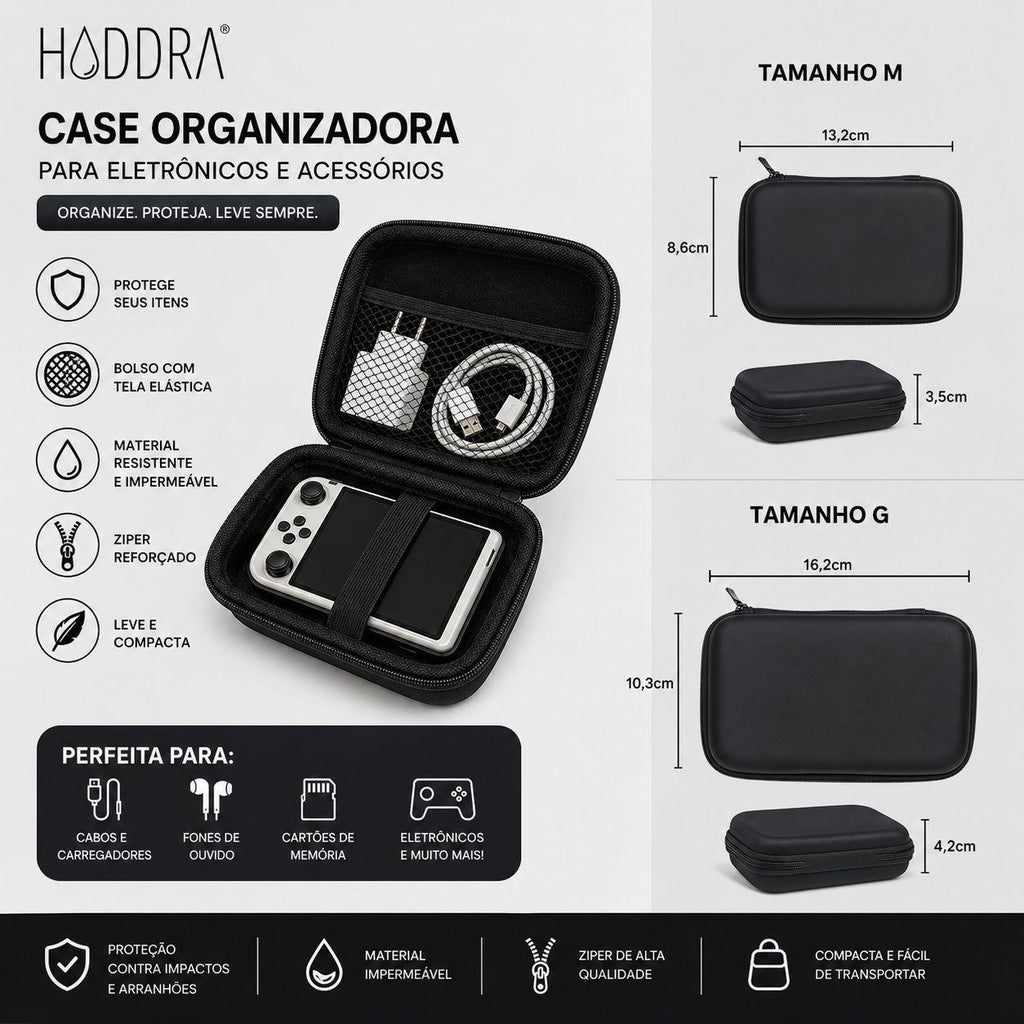 Case Retangular Estojo Organizador | Tamanho M - Preto