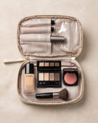 Necessaire Aveludada Cotelê 2 Bolsos com Zíper