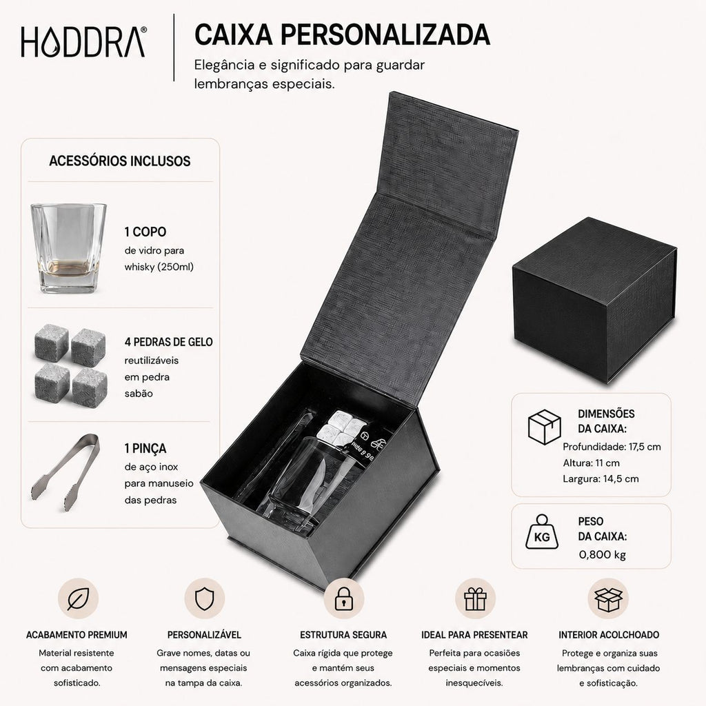 Haddra 6-Piece Drink Kit with Glass Tumblers and Case
