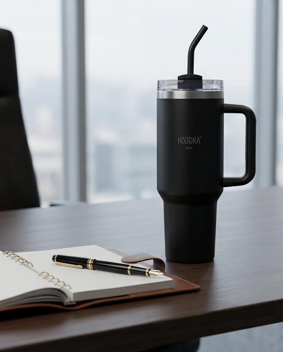 Copo Térmico Haddra 1200ml com Canudo Inox e Alça