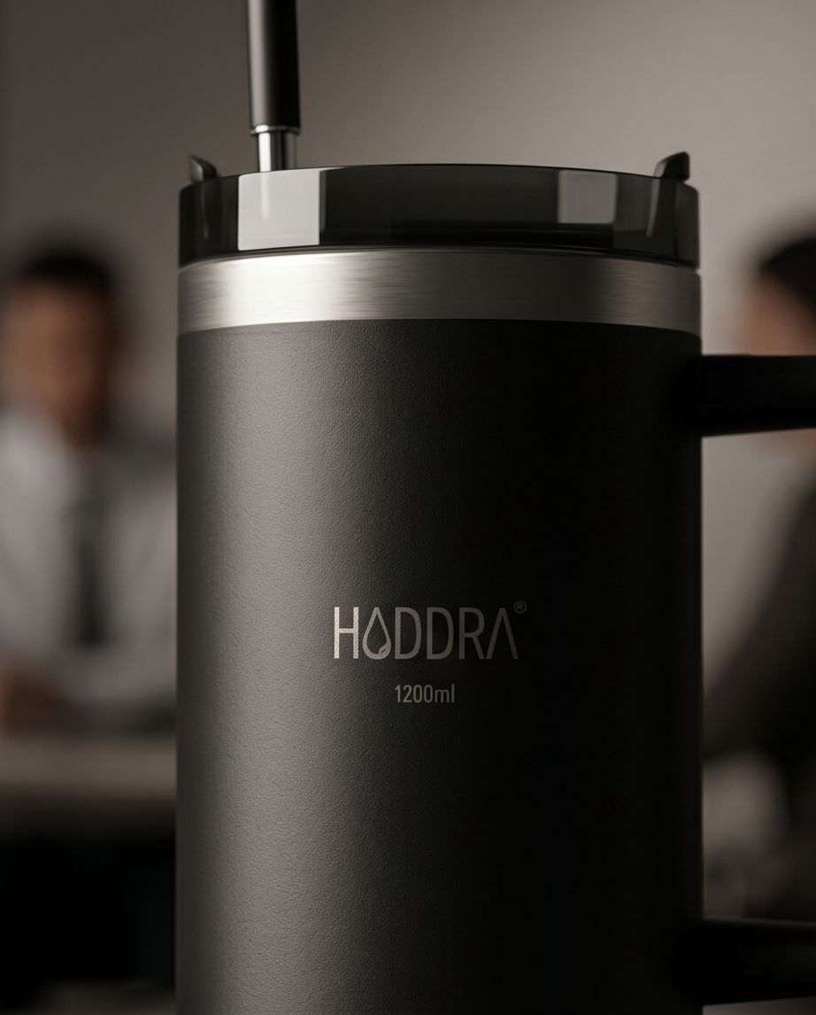 Copo Térmico Haddra 1200ml com Canudo Inox e Alça