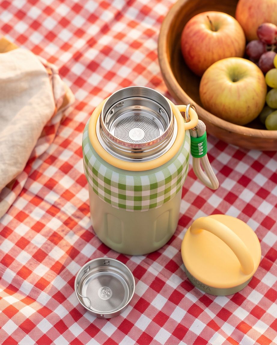 Garrafa Térmica Hiddra Picnic - 600ml | Xadrez