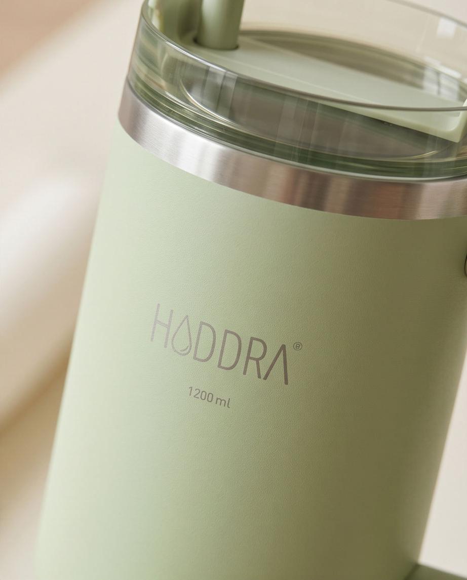 Copo Térmico Haddra 1200ml com Canudo Inox e Alça