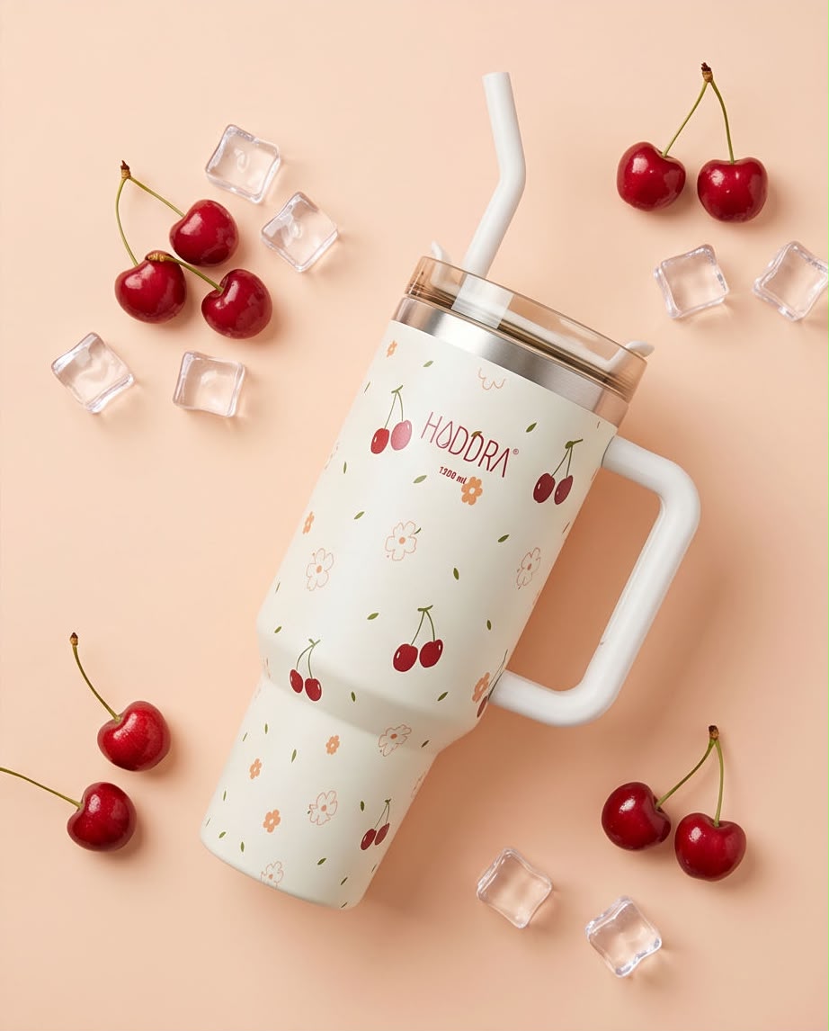 Copo Térmico Haddra 1200ml com Canudo Inox e Alça