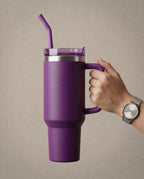 Copo Térmico Haddra 1200ml com Canudo Inox e Alça