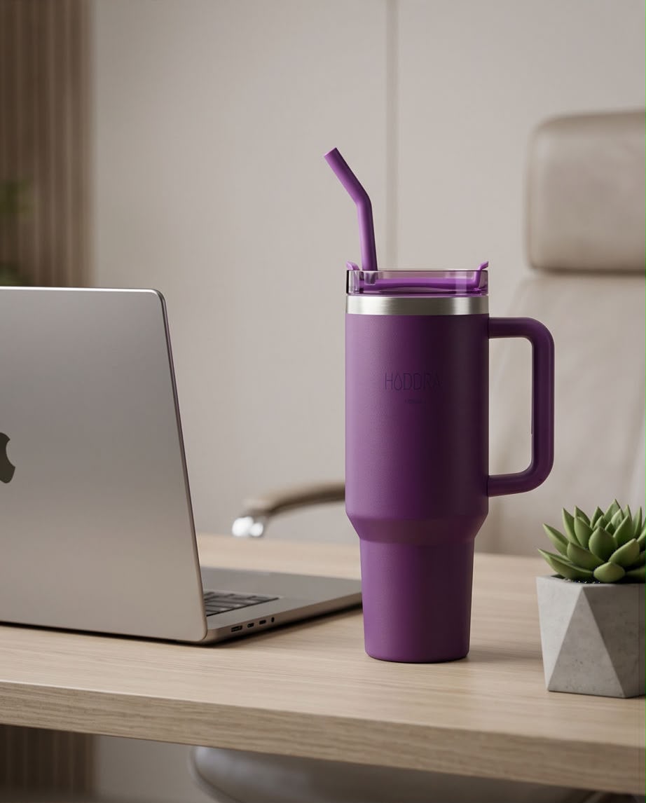 Copo Térmico Haddra 1200ml com Canudo Inox e Alça