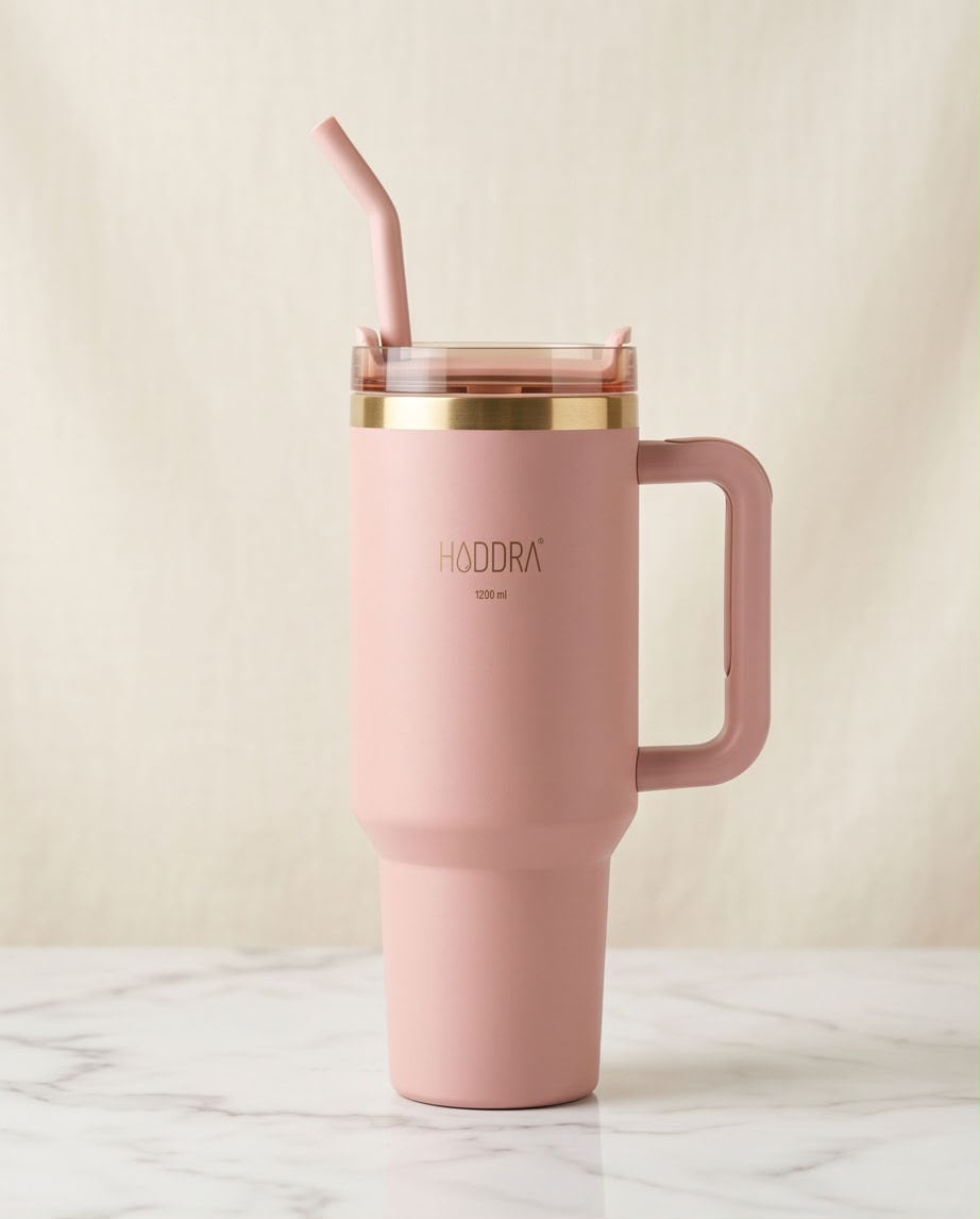 Copo Térmico Haddra 1200ml com Canudo Inox e Alça
