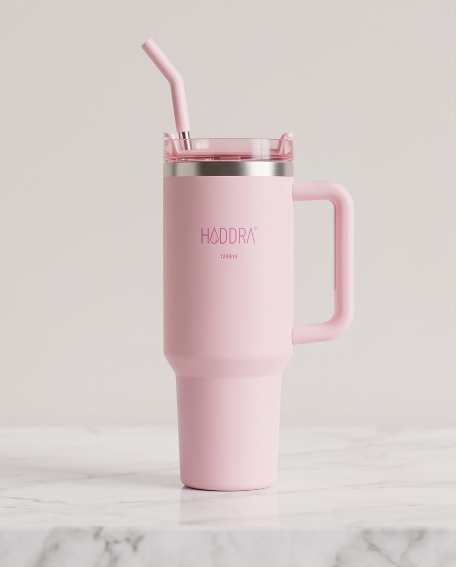 Copo Térmico Haddra 1200ml com Canudo Inox e Alça