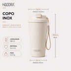 Copo Inox Haddra 480ml com Tampa e Alça | HC480