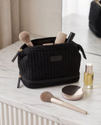 Necessaire Aveludada Cotelê 2 Bolsos com Zíper