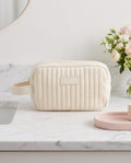 Necessaire Aveludada Cotelê 1 Bolso com Zíper