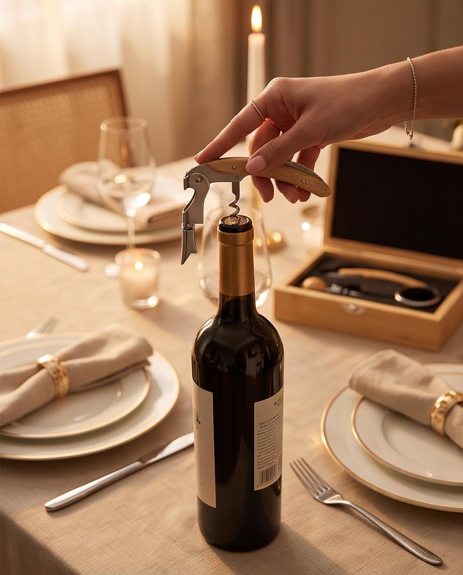 Kit Vinho com 3 peças em Caixa de madeira - Haddra Lab