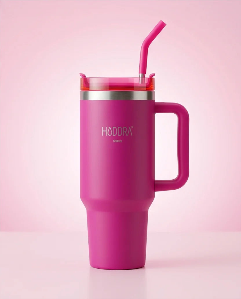 Copo Térmico Haddra 1200ml com Canudo Inox e Alça