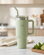 Copo Térmico Haddra 1200ml com Canudo Inox e Alça
